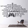 Gaming Words Decal Gamer Kids Wall Sticker