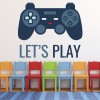 Lets Play Gaming Control Gamer Kids Wall Sticker