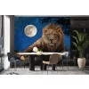 Lion at Night Wall Mural by Chris Vest