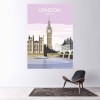 London - Lilac Wall Sticker by Julia Seaton
