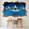 Swimmer Diver 3D Hole In The Wall Sticker