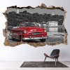 Classic Red Car 3D Hole In The Wall Sticker