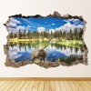 Stag Landscape 3D Hole In The Wall Sticker