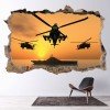 Apache Helicopters 3D Hole In The Wall Sticker