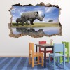 Rhino 3D Hole In The Wall Sticker