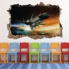 Spaceship 3D Hole In The Wall Sticker