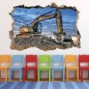 Yellow Digger 3D Hole In The Wall Sticker