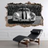 Classic Race Car 3D Hole In The Wall Sticker