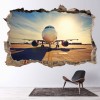 Airplane Sunrise 3D Hole In The Wall Sticker