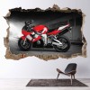 Red Motorbike Superbike 3D Hole In The Wall Sticker