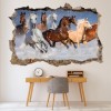 Running Horses 3D Hole In The Wall Sticker