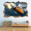 Space Rocket Launch 3D Hole In The Wall Sticker