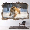 Winter Tiger 3D Hole In The Wall Sticker