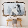 Grey Horse 3D Hole In The Wall Sticker