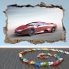 Red Sports Car 3D Hole In The Wall Sticker
