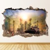 Oil Rig 3D Hole In The Wall Sticker