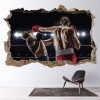 Boxing Match 3D Hole In The Wall Sticker