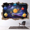 Solar System Space 3D Hole In The Wall Sticker
