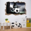 Football Player Sports 3D Hole In The Wall Sticker