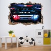 Police Car Transport 3D Hole In The Wall Sticker