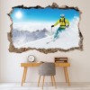Skiing Winter Sports 3D Hole In The Wall Sticker