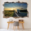 Lorry 3D Hole In The Wall Sticker