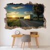 Lorry Sunset 3D Hole In The Wall Sticker