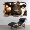 Cow 3D Hole In The Wall Sticker