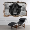 Bull 3D Hole In The Wall Sticker