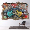 Graffiti Guitar 3D Hole In The Wall Sticker