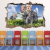 Triceratops Dinosaur 3D Hole In The Wall Sticker