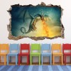 Dragon Fire 3D Hole In The Wall Sticker