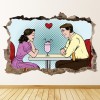 Retro Date Night 3D Hole In The Wall Sticker