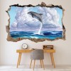 Dolphin Splash 3D Hole In The Wall Sticker