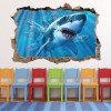 Great White Shark 3D Hole In The Wall Sticker