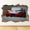 Red Race Car 3D Hole In The Wall Sticker