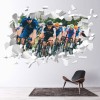 Bike Race White Brick 3D Hole In The Wall Sticker