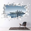 Battleship White Brick 3D Hole In The Wall Sticker