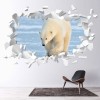 Polar Bear White Brick 3D Hole In The Wall Sticker