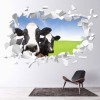 Dairy Cow White Brick 3D Hole In The Wall Sticker