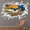 Hercules C130 Aircraft White Brick 3D Hole In The Wall Sticker