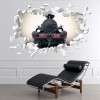 Vintage Railway Train White Brick 3D Hole In The Wall Sticker