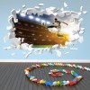 Football Player White Brick 3D Hole In The Wall Sticker