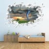 Tornado Storm White Brick 3D Hole In The Wall Sticker