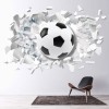 Football White Brick 3D Hole In The Wall Sticker