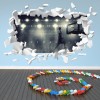 Basketball Slam Dunk White Brick 3D Hole In The Wall Sticker