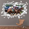 Horse Race Racing White Brick 3D Hole In The Wall Sticker