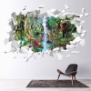 Watering Hole Jungle Animals White Brick 3D Hole In The Wall Sticker