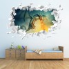Dragon Fire White Brick 3D Hole In The Wall Sticker