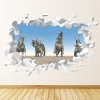 Triceratops Dinosaurs White Brick 3D Hole In The Wall Sticker